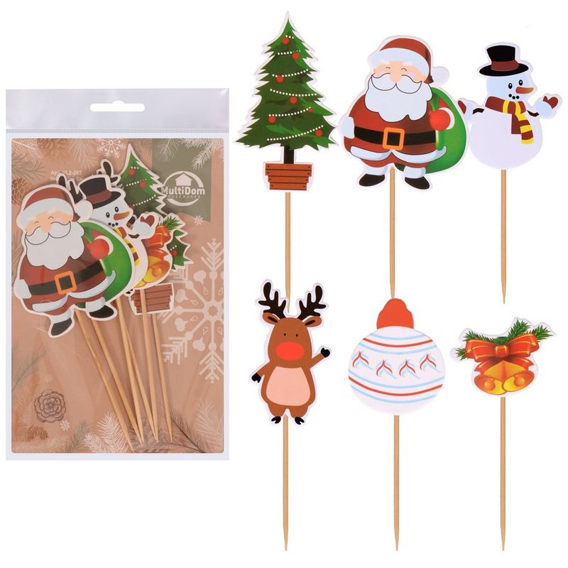 Шпажки д/канапе VL2-282 "С Новым годом!" (набор 6шт.) Мд