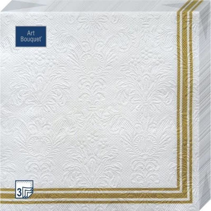 Салфетки бумажные 3сл. Bouguet de Luxe 37888/39373 (24*24см.) 25шт. "Золотая рамка" РБ