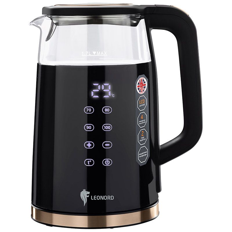 Чайник эл. LEONORD LE-1511 106178 2,2кВт. 1,7л. диск (сенсор. упр-е, 4 уровня темпер.) Скр.