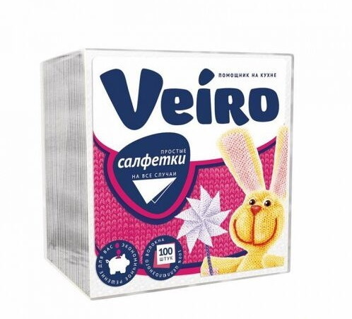 Салфетки бумажные 1сл. L.Veiro 35429 100шт. (белый) 24Б1