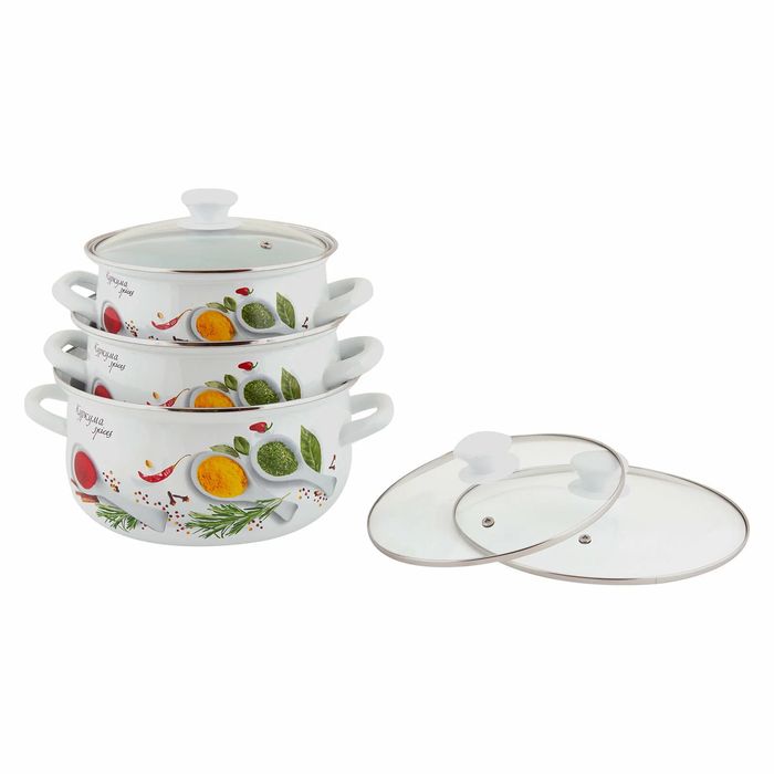 Набор "Куркума-1-ЭКСТРА" (3к.: 2,0/3,0/4,0л. ст/крышк.) Керчь