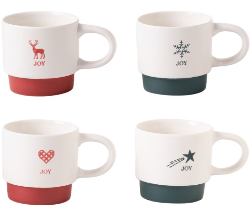 Набор кружек JEWEL ПС0075-22 "Чудо" 4шт.*395мл. Новый год (подар.уп.)