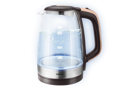 Чайник эл. CENTEK CT-0065 (1,7л. 2,2кВт. стекло диск)