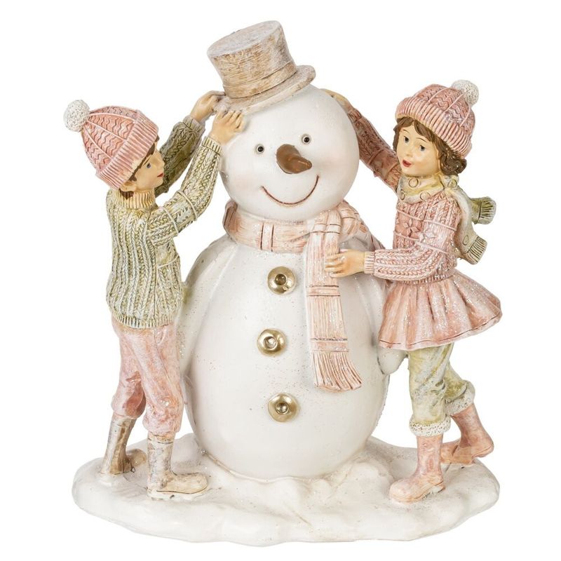 Фигурка "Снеговик и дети" 811158 (14*8*16см)