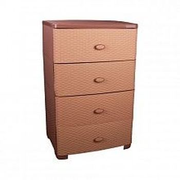 Комод 4секц. широкий "Плетенка" (какао) М4061