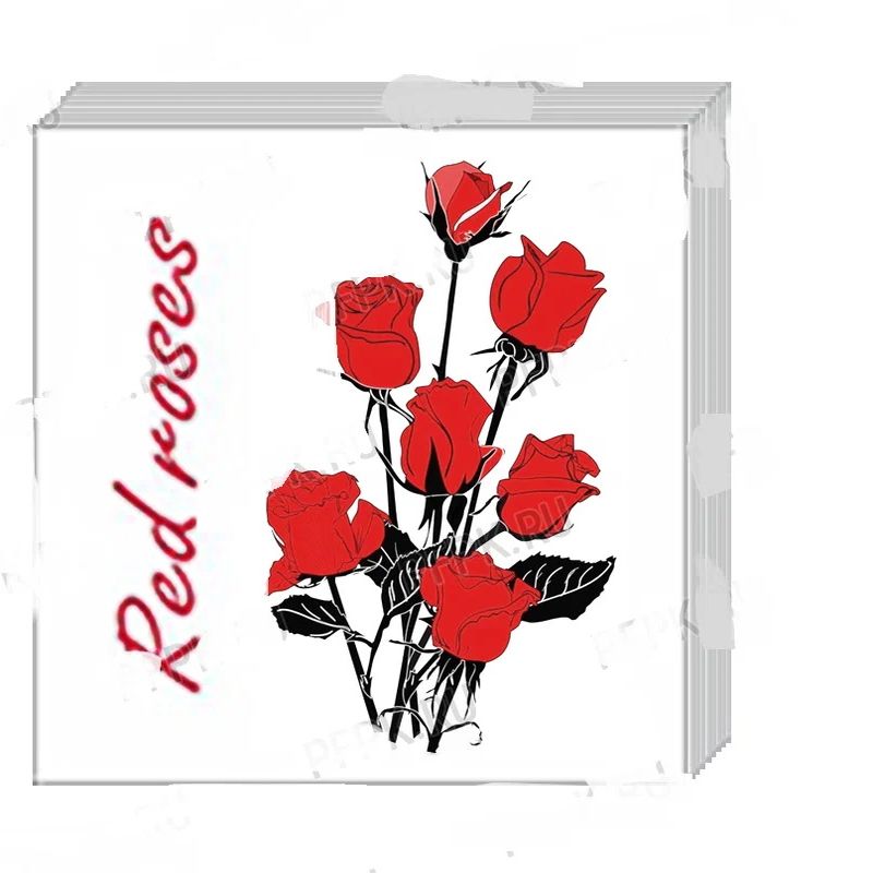 Салфетки бумажные 1сл. Bouguet Elegant 41325 (24*24см.) 100шт. "Красные розы" РБ