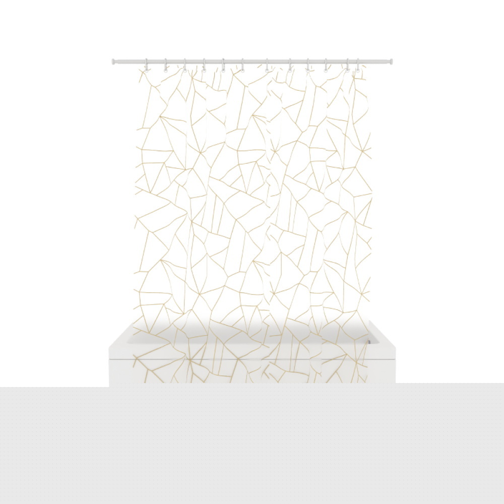 Занавес д/ван.комн. 180*200см. "Gold Glass" FOR-PV14 А