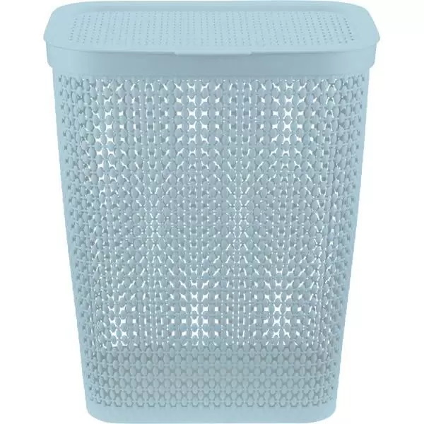 Корзина д/белья 35л. ПИРУЛА КН2614Г (голубой)