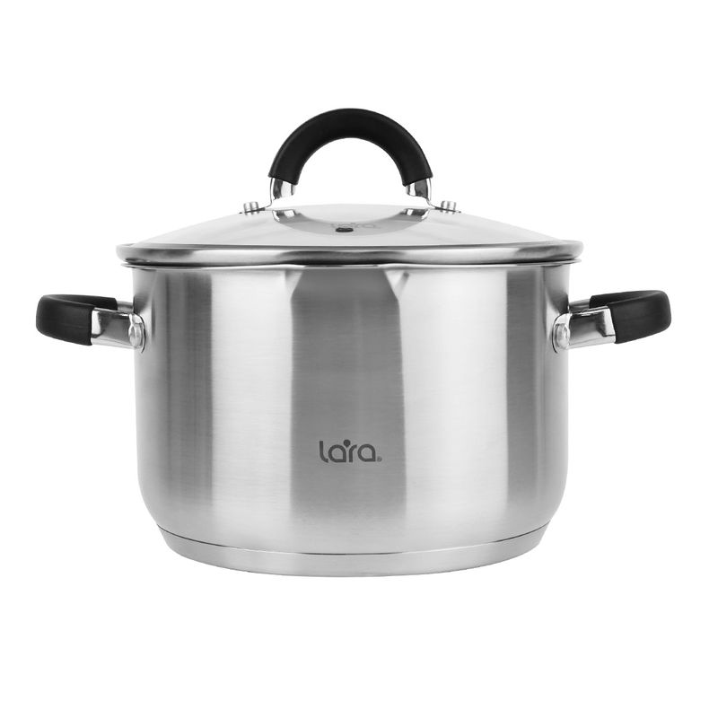 Кастрюля LARA LR02-907 3,9л. Ника (нерж. ст./кр.)