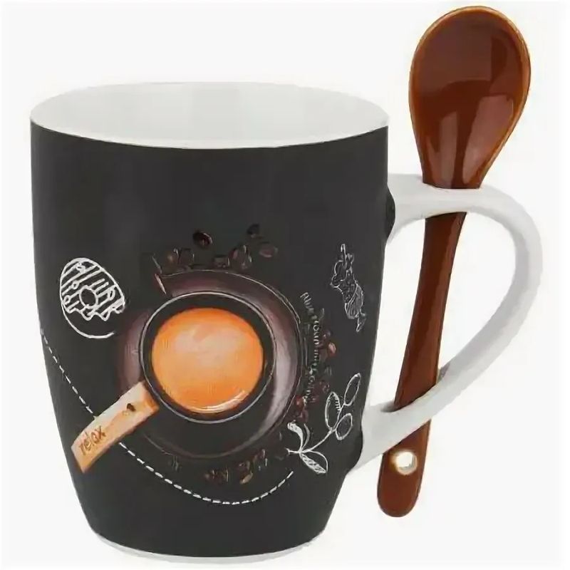 Кружка Бочка с ложкой "Кофеман" R03H/3744 001435 340мл. (КС)