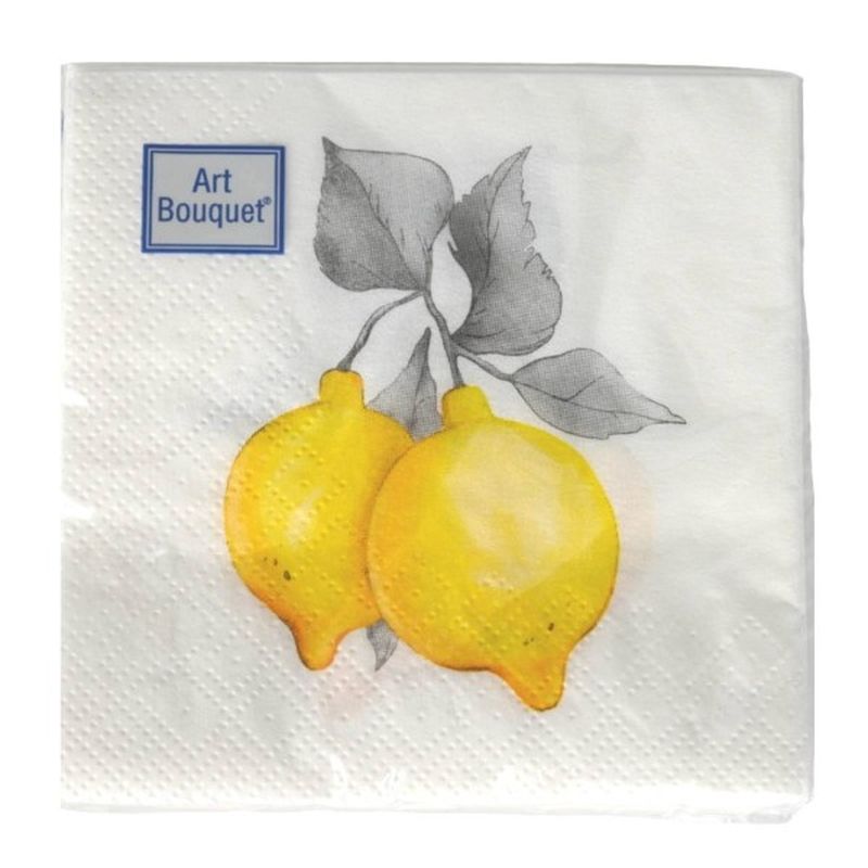 Салфетки бумажные 2сл. Art Bouguet 42876 (20*20см.) 30шт. "Лимончики" РБ