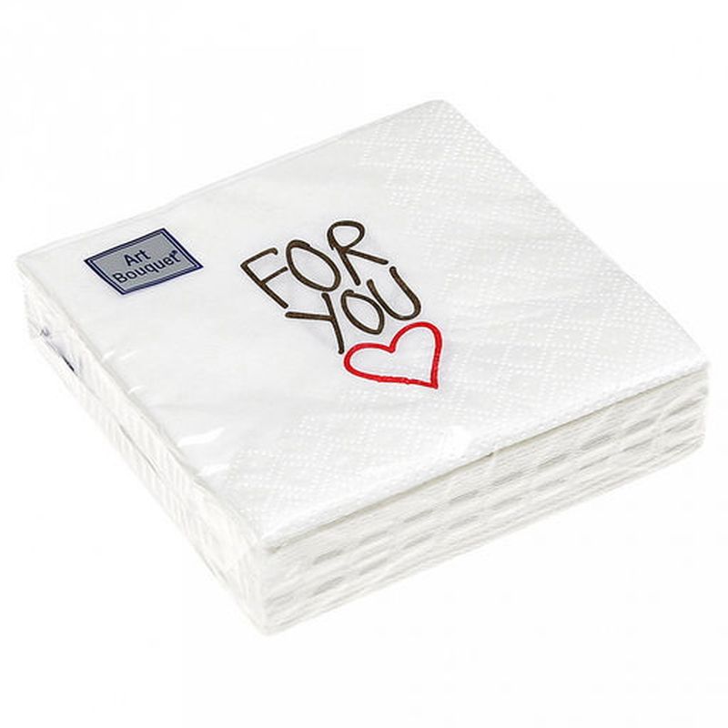 Салфетки бумажные 2сл. Art Bouguet 57622/43127 (20*20см.) 30шт. "For you" 57622 РБ