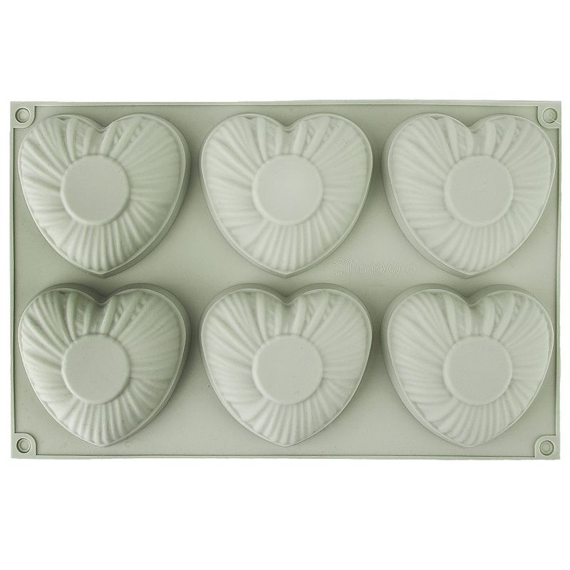 Форма д/выпечки силикон. 9904467-2/3 "Сердце" (6 ячеек) ЕНС