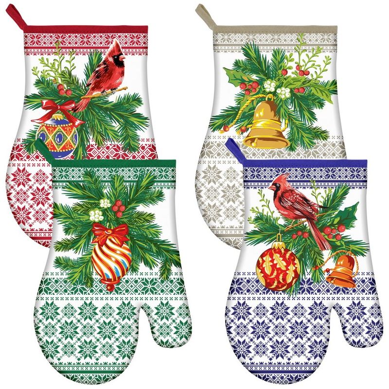 Прихватка-рукавица "Новогодние узоры" HN2-119 Мд