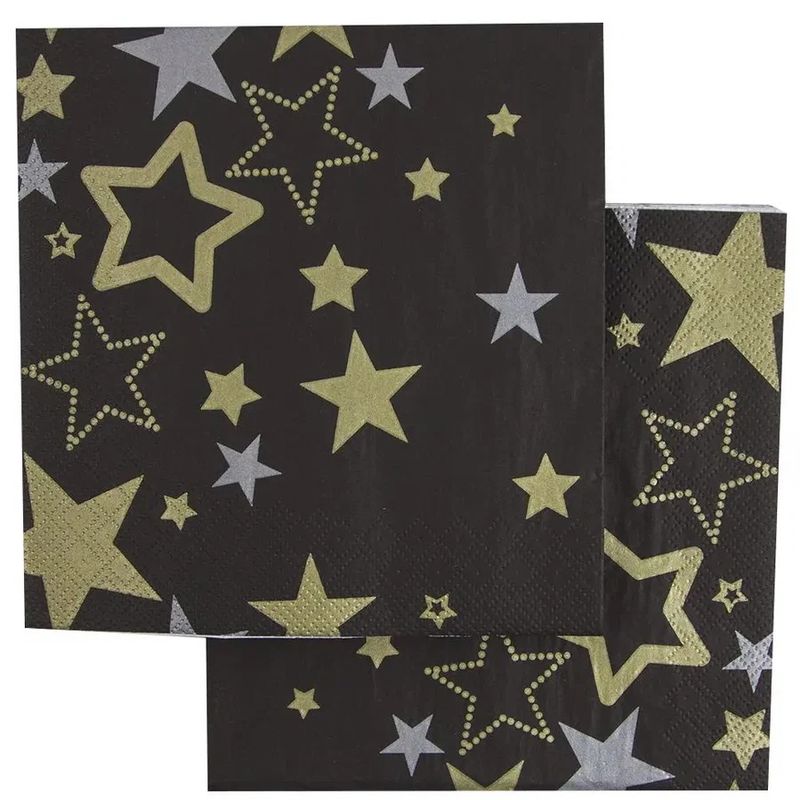 Салфетки бумажные 3сл. Bouguet Original 40750 (33*33см.) 20шт. НГ "Новогодние звезды на черн." РБ