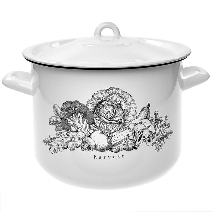 Кастрюля эмал.  6,0л. 1618Бч/4Бл (Harvest) Л.