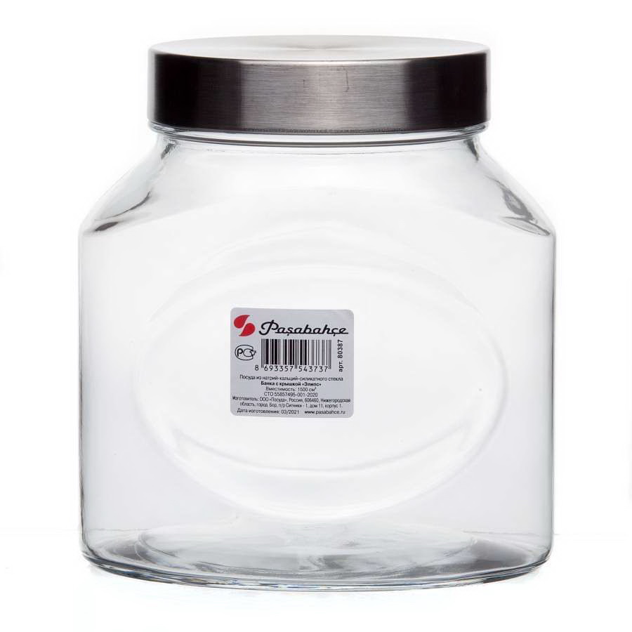 Банка д/сып.прод. ЭЛИПС 1500мл. 80387SLB с крышк. (б/уп.)