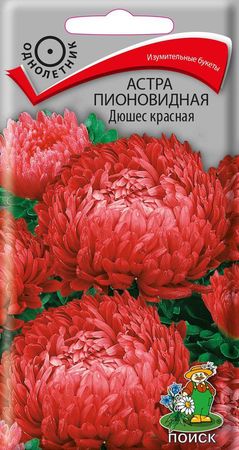 Астра Пионовидная ДЮШЕС красная 0,3гр. (Поиск)
