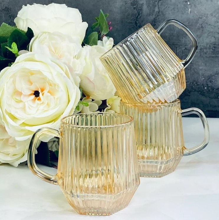 Набор кружек 589-070 (6шт. 300мл.)цв.стекло (подар. уп.)