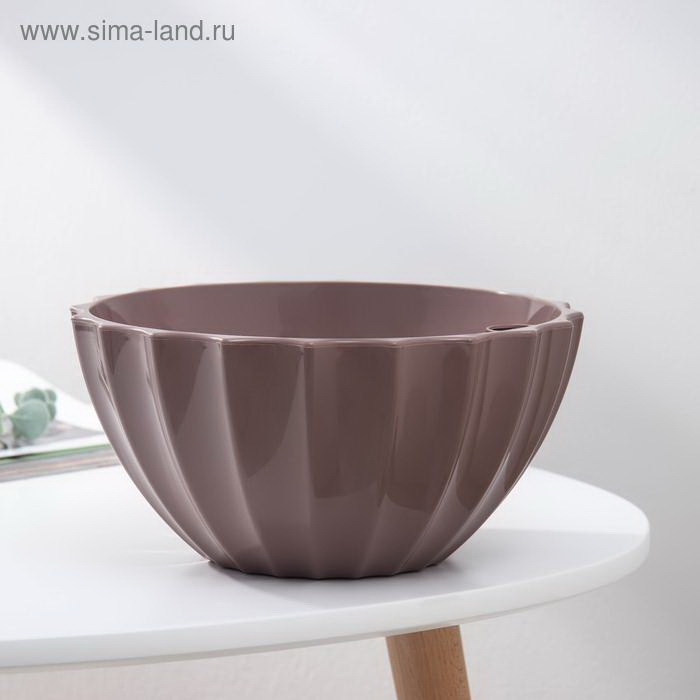 Кашпо РАКУШКА 2,4л. со вставкой 1327 (мокко) ДП