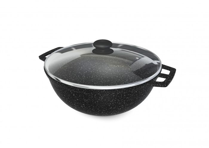 Казан С-П 4,5л. "Каменная" линия "Черный гранит" 186845сф а/пр. стекл. кр. (сферический)