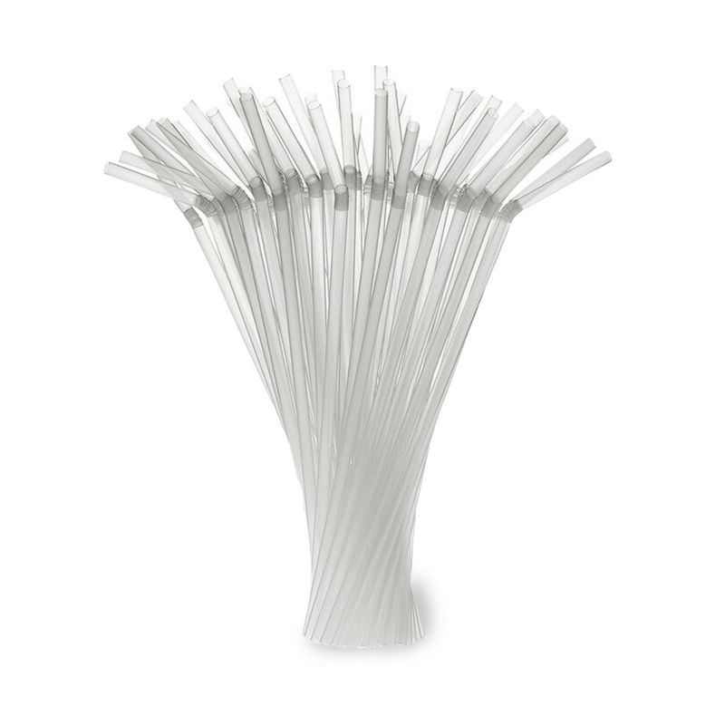 Трубочки коктейльные прозр. с гофрой (5*210мм.) 250шт. 10-8055 (ОК)