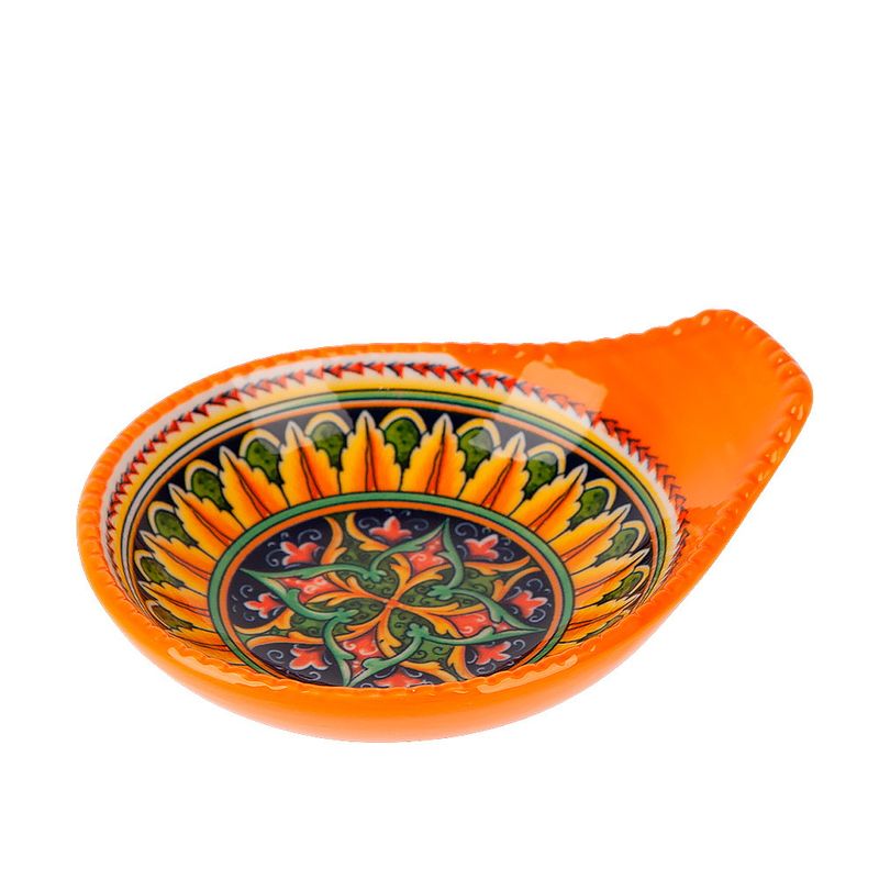 Оливница 0860228 "Arabesque" с ручкой (оранжевый) 12*10см.  ЕНС