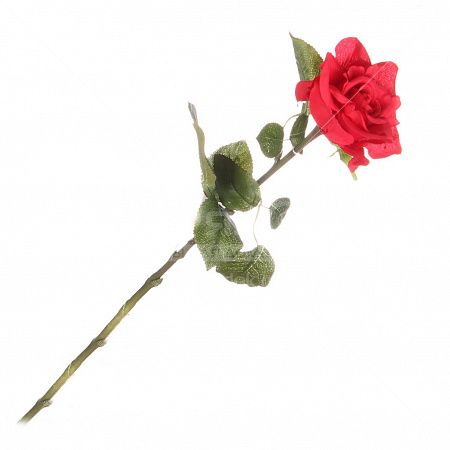 Цветок искусственный 16-0081 "Роза" красная h=78см GB (ТЭ)