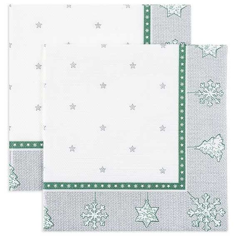 Салфетки бумажные 3сл. Bouguet Текстиль 44383 (33*33см.) 20шт. НГ "Новогодний гобелен серебро" РБ