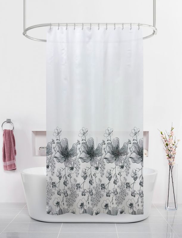 Занавес д/ван.комн. 180*200см. 13265 Маки ВТ-829908 М.