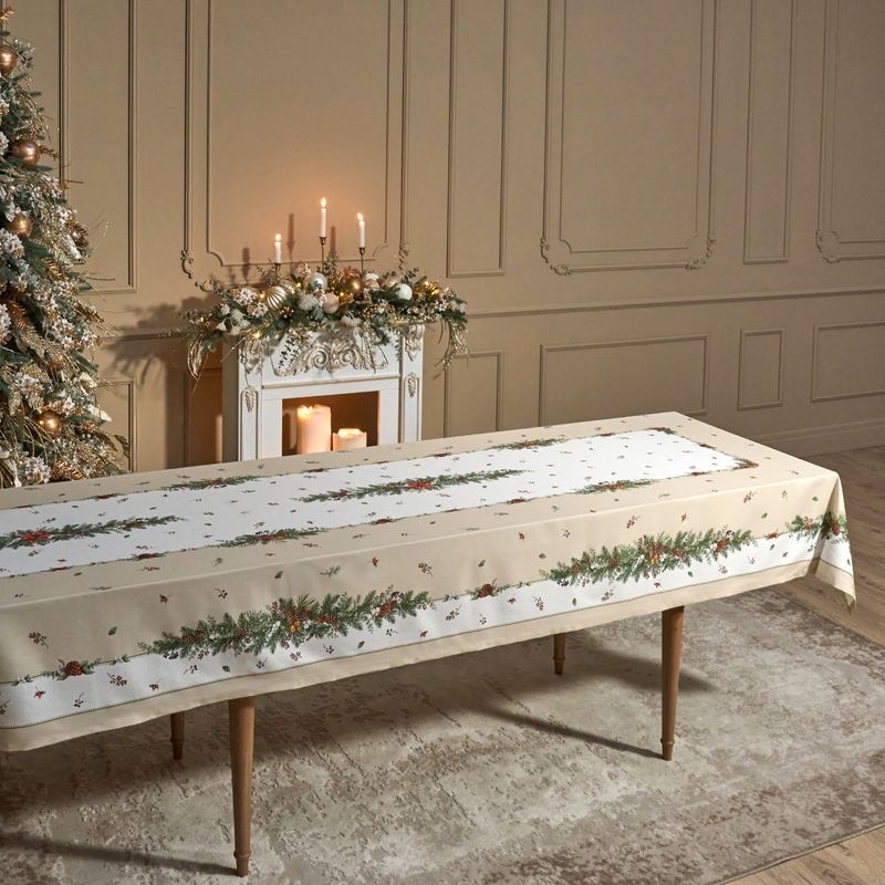 Скатерть 850-734-29 "CELEBRATION" (140*400см беж. ) хлопок, твилл пропитка