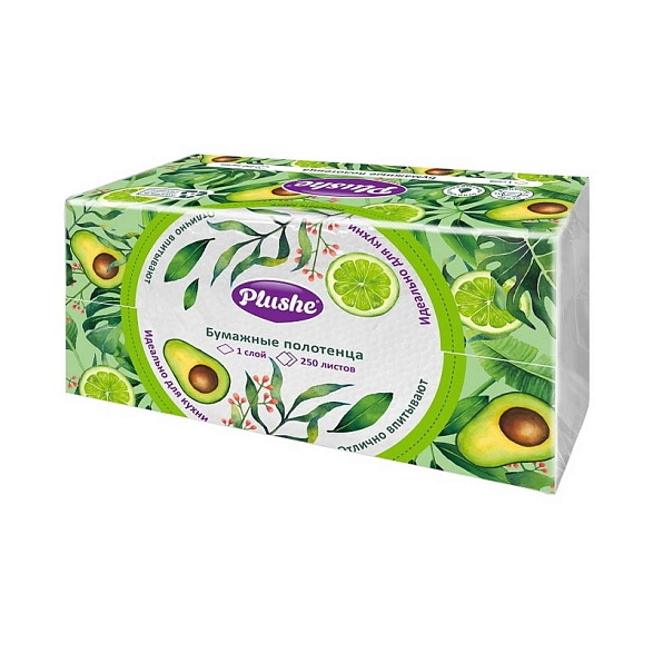 Полотенце бумажн. 1сл. Plushe Home 18485 250шт. (V-сложение)
