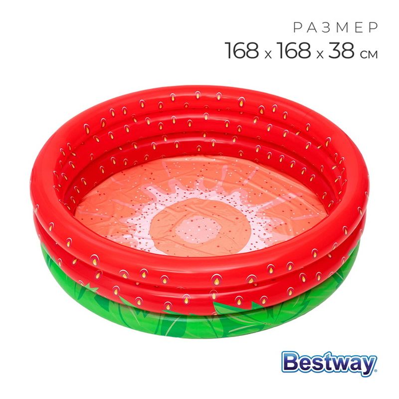 Бассейн 168*38см. SWEET STRAWBERRY 013-041 надувной (390л.) 51145 Bestway