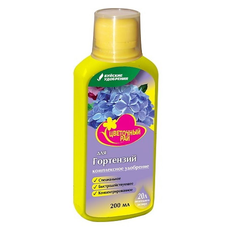 Удобрение жидкое ЦВЕТОЧНЫЙ РАЙ 0,2л. 431137 (д/гортензий)