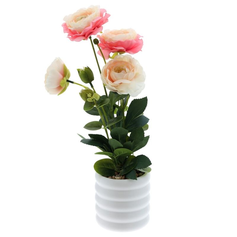 Цветок искусственный 815966 "Ранункулюс" в горшке h=40см (Р)