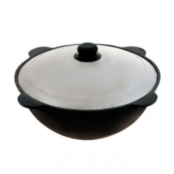 Казан чуг. 4,0л. (плоское дно, с крышкой d 30см) У