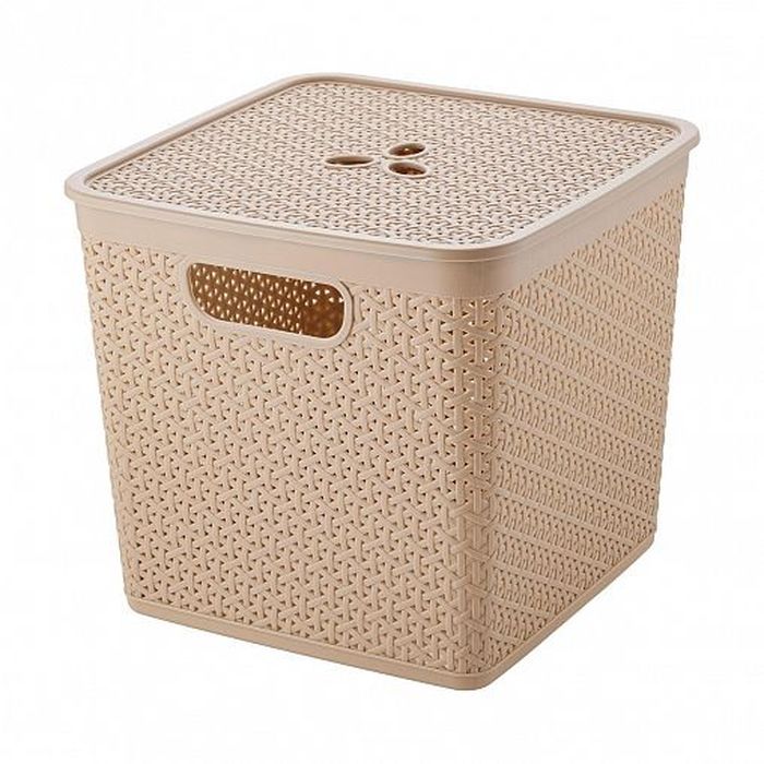 Корзина д/хранения Keeplex Rattan ПЦ1305 21л квадрат 30*30*28см морской песок