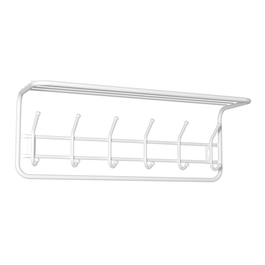 Вешалка настенная 80 ВСП 7 Б с полкой (Белый) (ЗМИ)