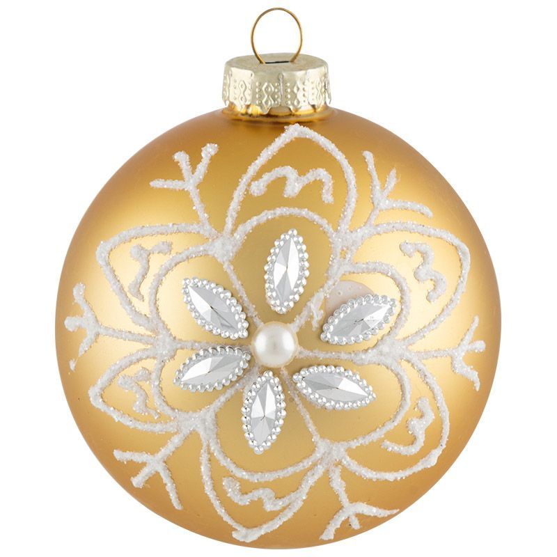 Шар "Снежинка" d8см.  SYBLQA-0523063 106380 (золото) Скр.