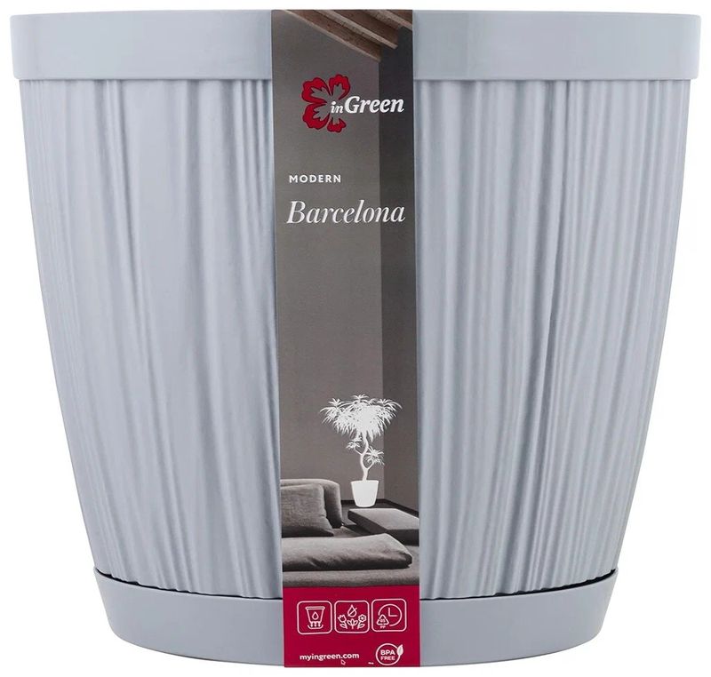 Горшок д/цв. "InGreen BARCELONA" 6,5л. d240мм ПЦ6231УТ (утренний туман)