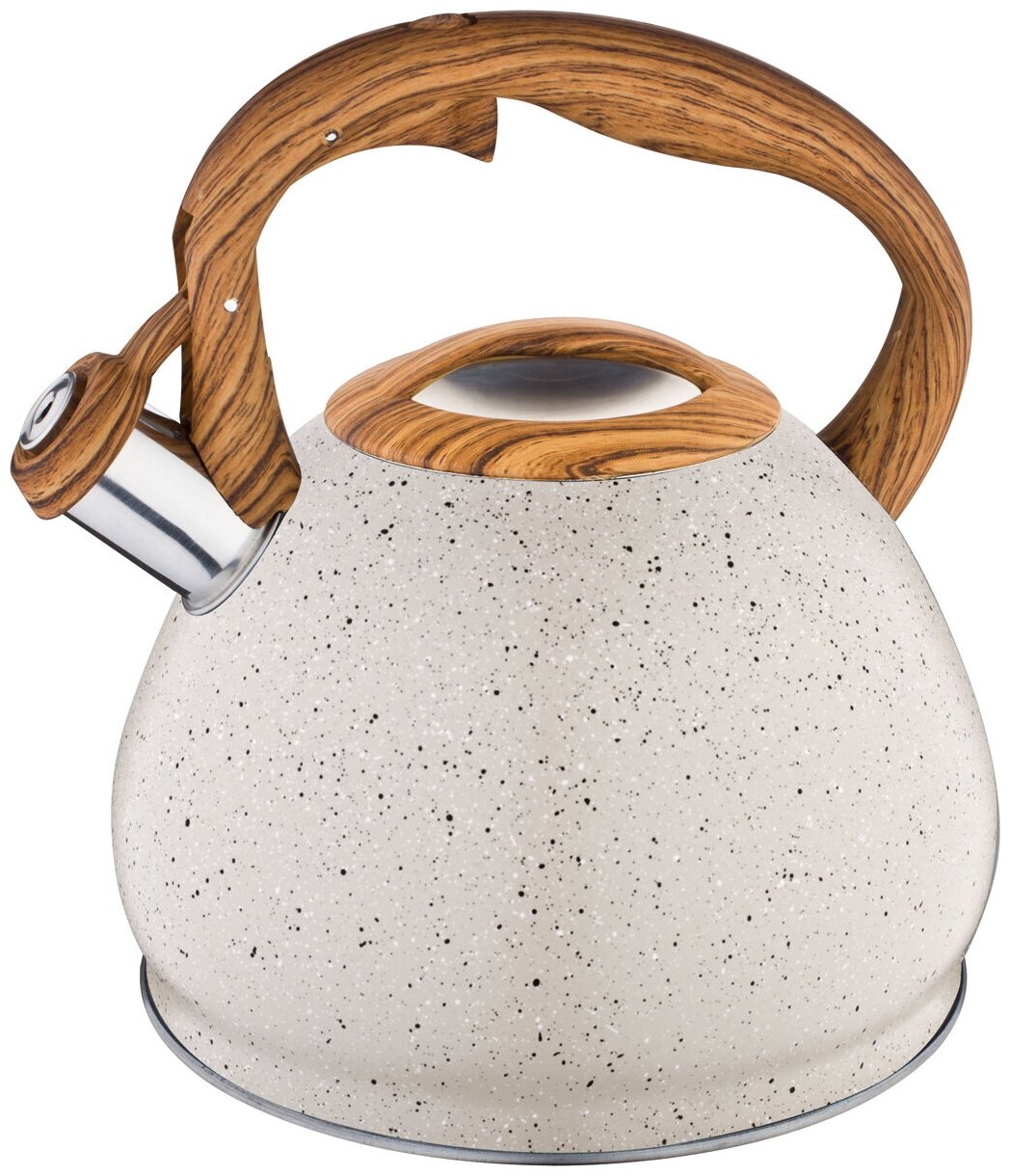 Чайник нерж. 937-812 3,0л. со свист. Мрамор айвори ВД