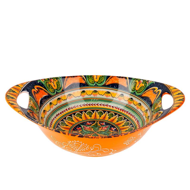 Салатник 0860230 "Arabesque" (оранжевый) овал. с ручками 22*15,5см. ЕНС