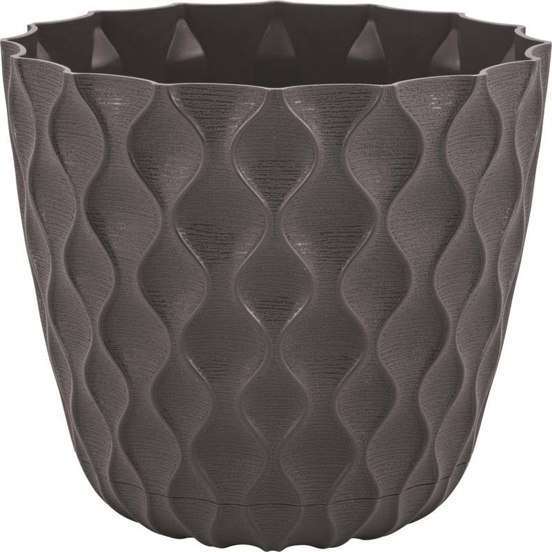 Горшок д/цв. "InGreen Wave"  1,4л, D145мм ПЦ6501ГШ (горький шоколад) с дренажной сеткой и поддоном