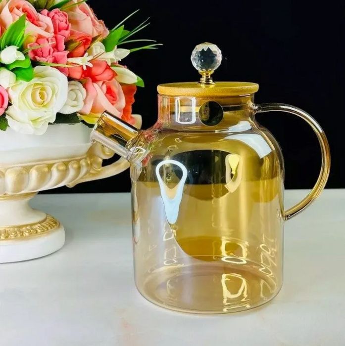 Чайник заварочный 589-036 1,8л. стекло (подар. уп.)