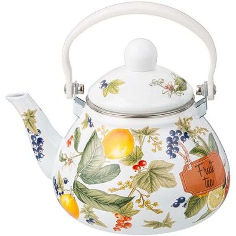 Чайник заварочный эмал. 934-585 1,3л. "Фруктовая корзина" ВД