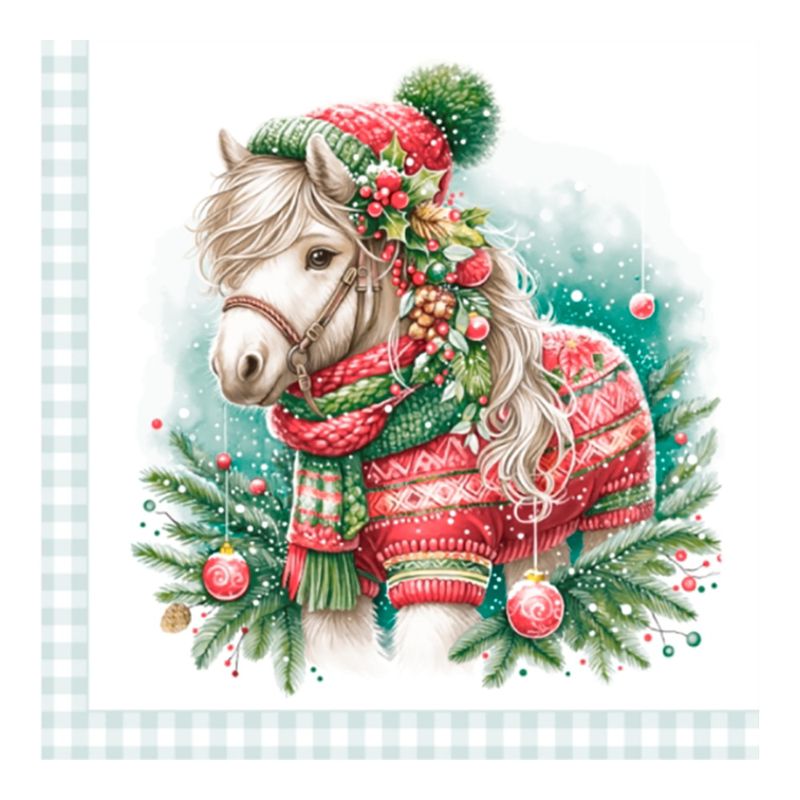 Салфетки бумажные 3сл. Home Collection Classic 44377 (33*33см.) 20шт. НГ "Новогодний пони" РБ