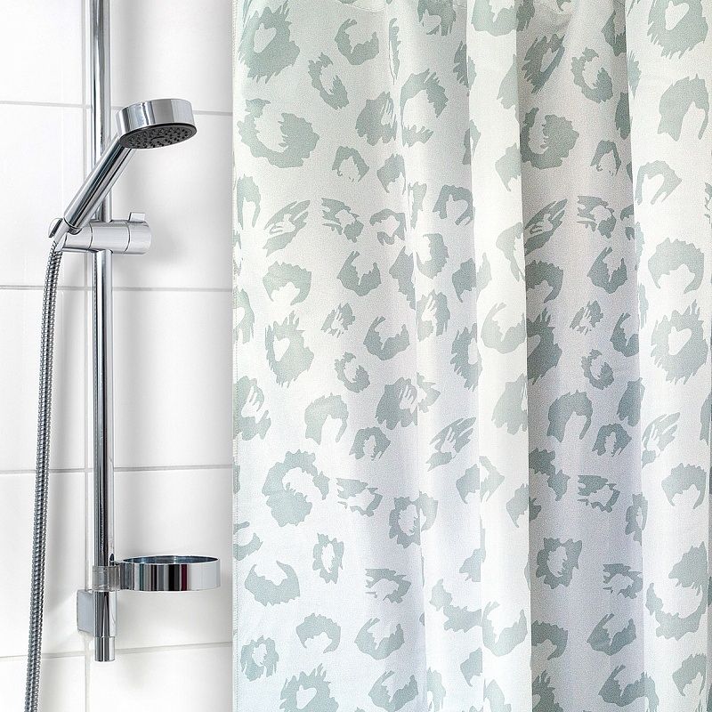 Занавес д/ван.комн. 180*180см. п/эстер. "Леопард серый" 2212-1 М.