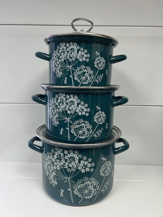 Набор "Ажур-5-1-Люкс-стиль-бирюза" (3к.: 2,4/3,4/5л.ст./кр.) Керчь