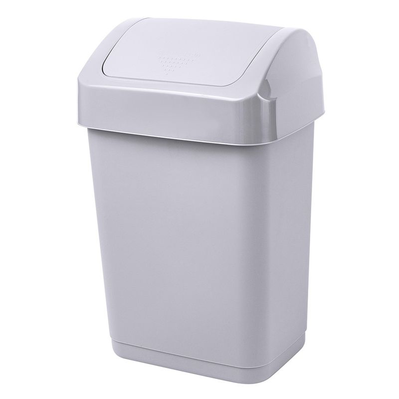 Контейнер д/мусора 50л. "Step" ПЦ4805С с крышкой-маятником (серый)