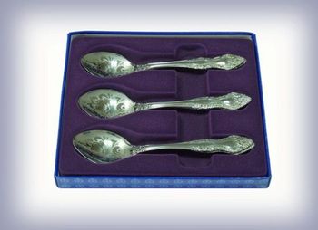 Набор чайных ложек "Тройка" (6шт.) с худ.росп. СН-40/52 П